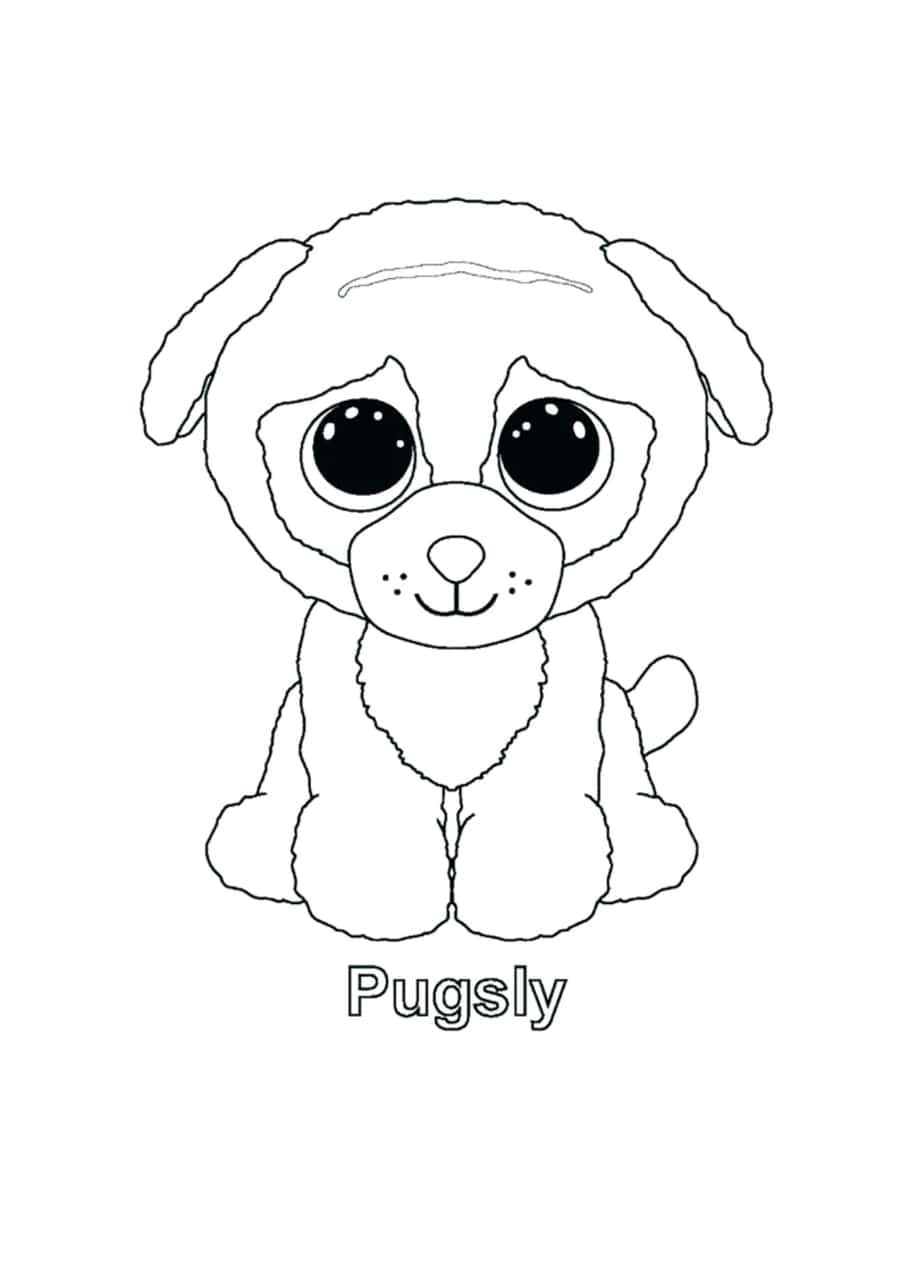Pugsly Dog Beanie Boo Tracing Shape Pdf Free Vectors